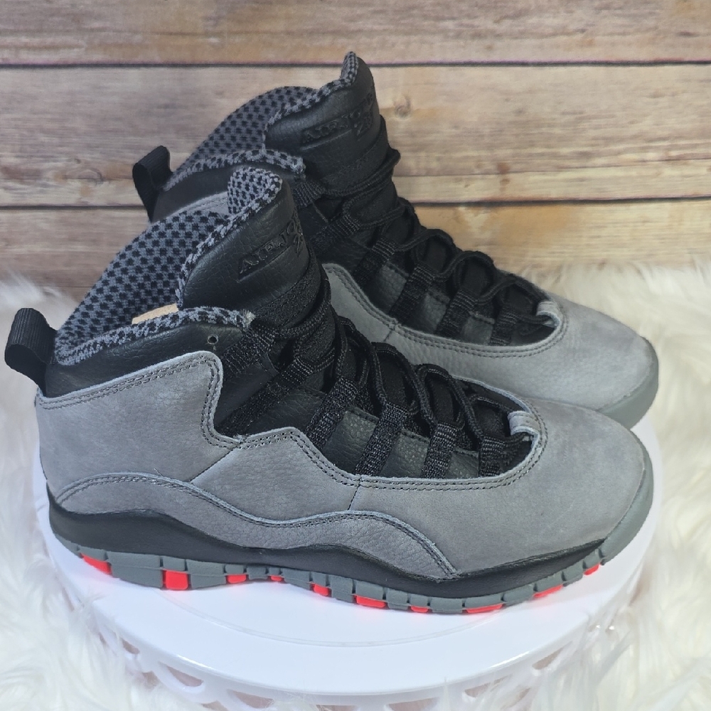Jordan Air Jordan 10 Retro (GS) Box Label in Cool Grey, Black and Infrared